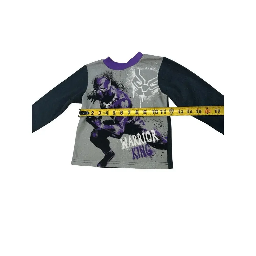 Marvel Avengers Black Panther Warrior King Boys Size 4 Pajama Top